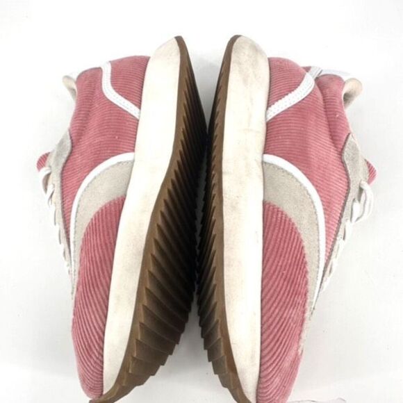 GOOD NEWS Kook suede-trimmed corduroy sneakers Pink Size 39 US Size 9 Platform - Picture 6 of 10